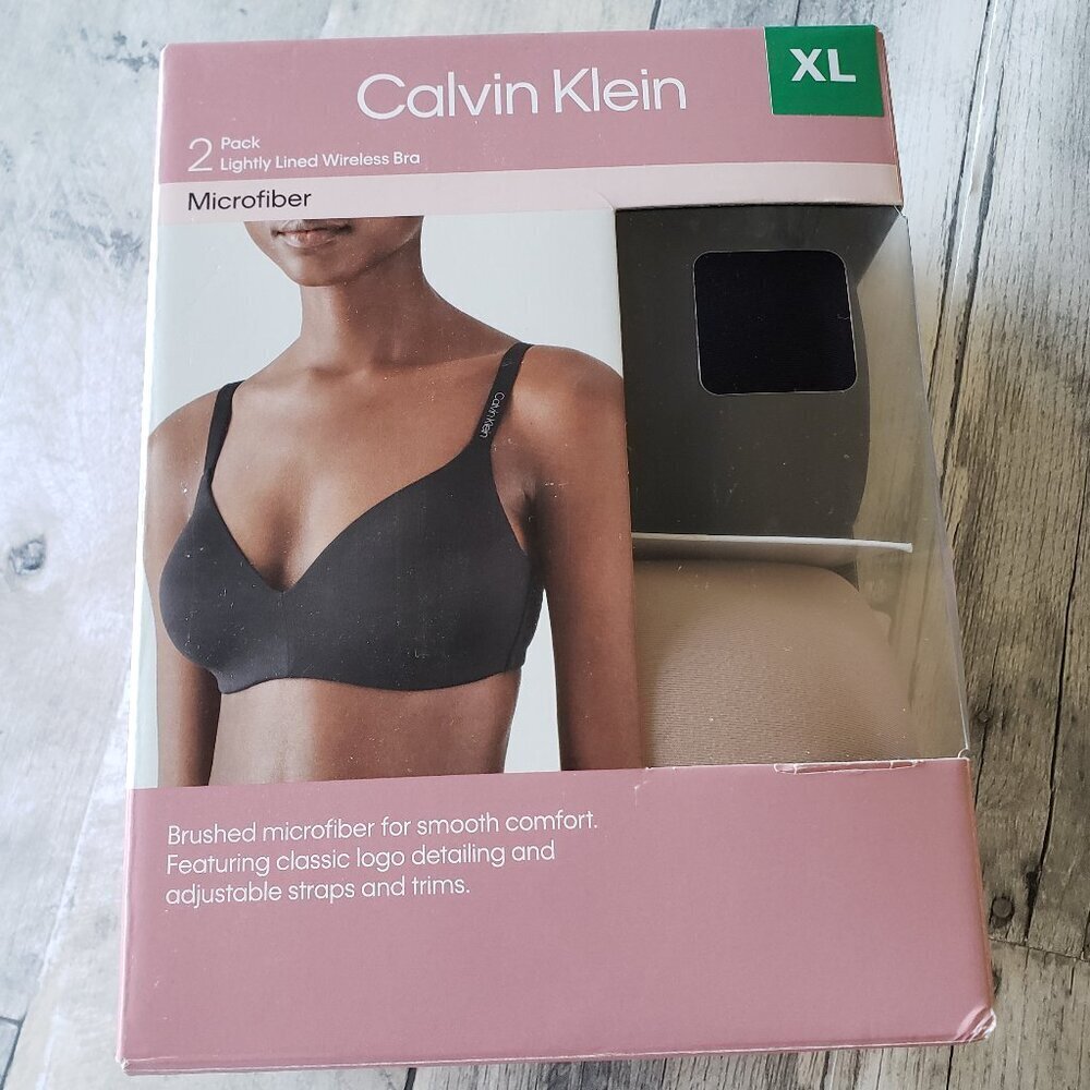 NWT - Calvin Klein Women's Wirefree Bra, 2-pack – Size XL